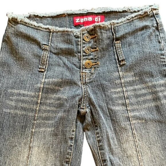 Vintage Low Rise Flare Jeans Grunge y2k 2000s Bratz Britney Spears Size 1 - Picture 2 of 8